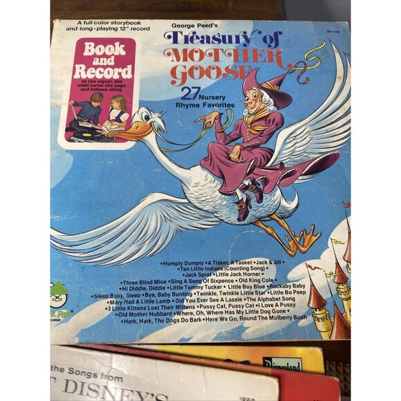 Vintage Childrens Records Lot 12 Walt Disney Donald Duck Smurfs Mother Goose - Picture 7 of 13